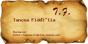 Tancsa Fidélia névjegykártya